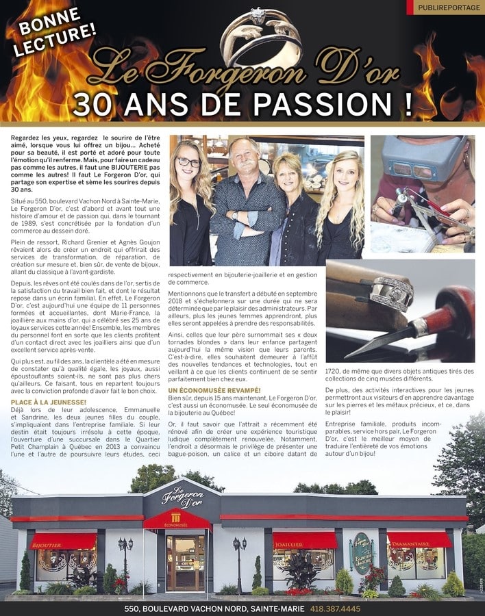 Publireportage - Forgeron D'or 30 ans de passion!